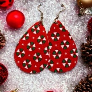 Christmas Faux Leather Earrings